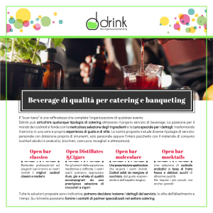Beverage di qualità per catering e banqueting / Scarica la brochure Ddrink