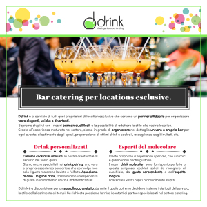 Bar catering per locations esclusive / Scarica la brochure Ddrink